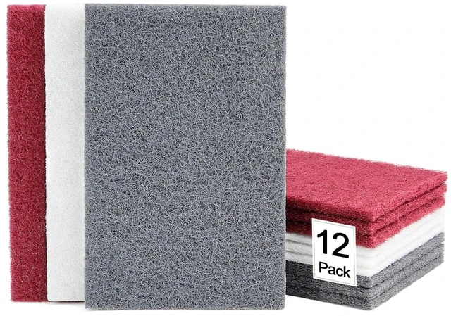 Main image of 6"x9" Automotive Scuff Pad 12 Pack (7447&7448&7445) - 4 Each Maroon, Gray, White, Wet/Dry Reusable Scuffing Pad for Paint Prep, Sanding - Auto Body, Woodworking & Handicrafts
