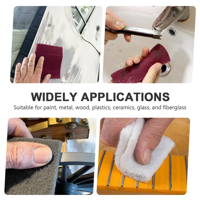 Alt view image 6 of 6 - 6"x9" Automotive Scuff Pad 12 Pack (7447&7448&7445) - 4 Each Maroon, Gray, White, Wet/Dry Reusable Scuffing Pad for Paint Prep, Sanding - Auto Body, Woodworking & Handicrafts