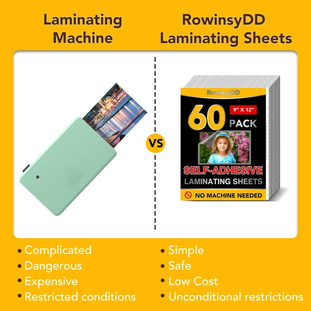 Alt view image 4 of 6 - 60 PCS Self Laminating Sheets, Self Adhesive Laminating Sheets 8.5 x 11 Self-adhesive Cold Laminating Sheets No Machine No Heat Self Sealing Laminate Sheets Ultrasound for Stickers