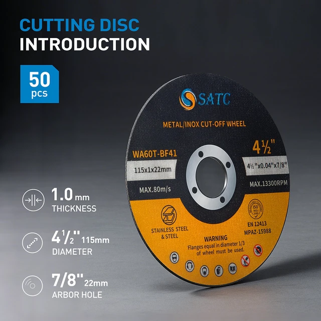 Alt view image 2 of 7 - 4 1/2 Cut Off Wheel 50 PCS Cutting Wheels Angle Grinder Cutting Disc Ultra Thin Metal & Stainless Steel