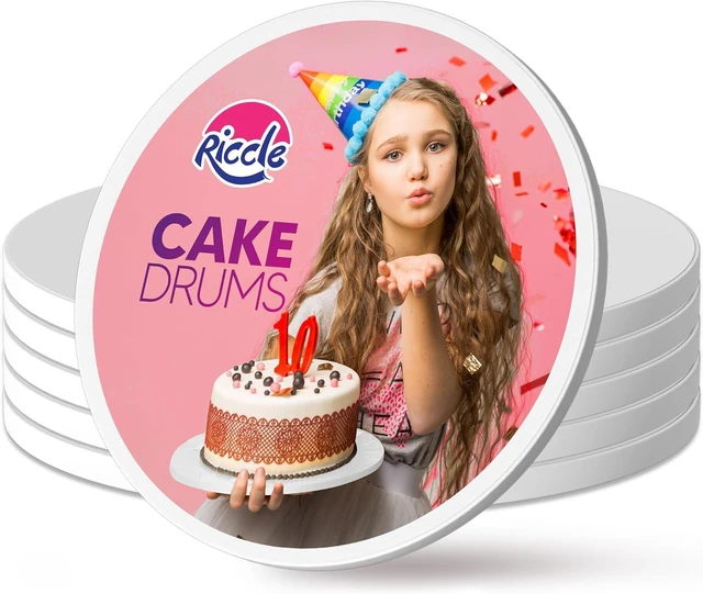 Main image of Cake Drums Smooth-Edged 18 Inch Pack of 6 Sturdy Cake Boards 18 Inch Round - Bend Resistant Multi-Layered Cake Base for Minimalist Displays