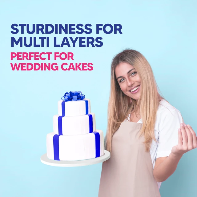 Alt view image 4 of 7 - 16 Inch Cake Drum Pack of 3 - Smooth-Edged - Sturdy Boards Round - Bend Resistant Multi-Layered Cake Base for Minimalist Displays