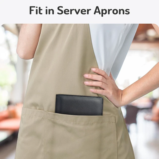 Alt view image 7 of 7 - Server Book High Volume, Expandable Server Book,5"×9", Waitress Waiter Book Leather Waitress Book with 2 Zipper Pockets and Magnetic Pocket, Server Books Server Booklet Fit Server Apron, Flash Black