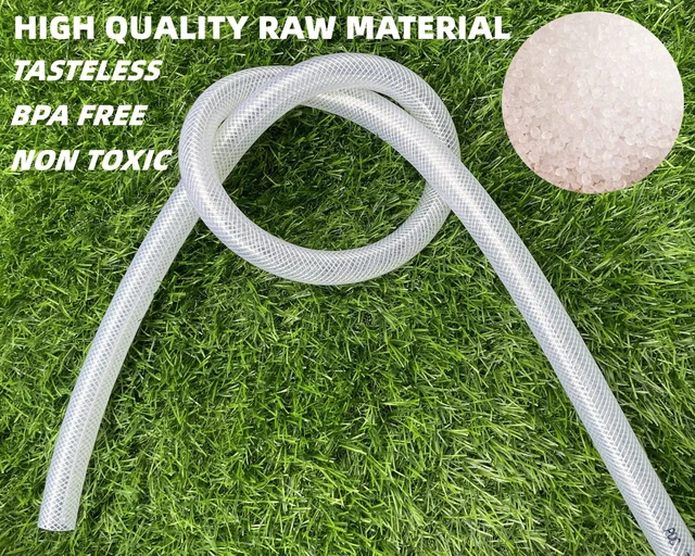Alt view image 2 of 6 - 1/2" ID x 3/4" OD - 50Ft High Pressure Braided Clear PVC Vinyl Tubing Flexible Vinyl Tube Heavy Duty UV Chemical Resistant Hose Water