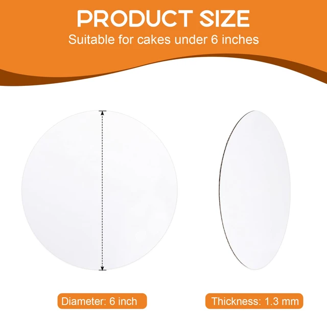 Alt view image 2 of 7 - 40-Packs Cake Boards 6 inch Round, White Cake Board Rounds White Cake Circles Rounds Base Food-Grade Cardboard Cake Plate for displaying Cakes, Bread, DessertsThin and Sturdy