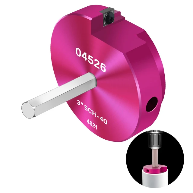 Alt view image 3 of 7 - PVC Pipe Reamer 3Inch Head, PVC Fitting Saver w/ 3/8-In Hex Shaft Socket Saver Plastic Pipe Fitting Reamer Plumbing Tool for Schedule 40 CPVC ABS Socket Hub Removing,Fits 1/2" Standard Drills