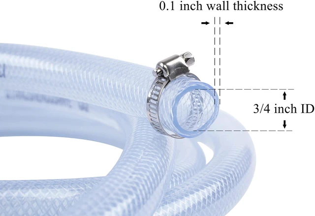 Alt view image 3 of 6 - High Pressure Braided Clear Flexible PVC Tubing 3/4" ID,10ft