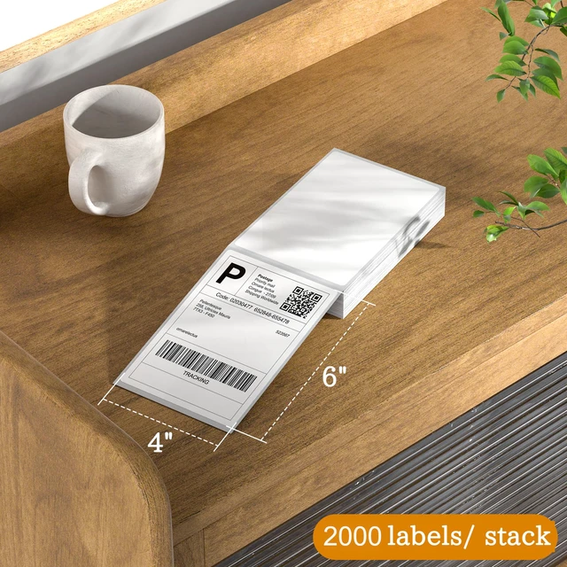 Alt view image 2 of 7 - 4" x 6" Thermal Labels, 2000 Fanfold Labels, Direct Thermal Shipping Label Compatible with Nelko, Rollo, Zebra, Brother, Orgbro, Munbyn, Jadens Shipping Label Printer, Commercial Grade