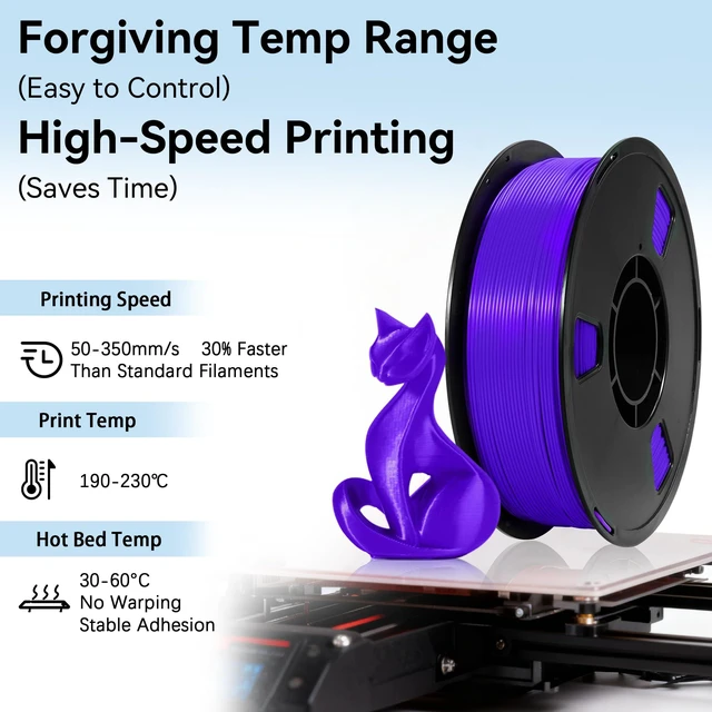 Alt view image 3 of 7 - PLA Filament 1.75mm 2x1KG Green+Purple 3D Filament for Printers Smooth Printing No Clog, Vacuum Sealed with Desiccant, Compatible with Bambu Flashforge, Easy to use for DIY and Beginners