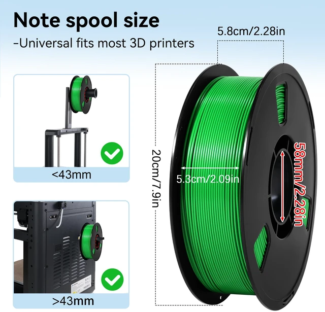 Alt view image 5 of 7 - PLA Filament 1.75mm 2x1KG Green+Purple 3D Filament for Printers Smooth Printing No Clog, Vacuum Sealed with Desiccant, Compatible with Bambu Flashforge, Easy to use for DIY and Beginners