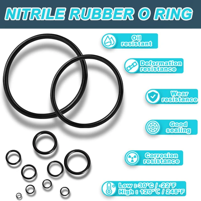 Alt view image 7 of 7 - 32 Size 1540 Pcs Rubber O Rings Assortment Kit with Pick and Hook Set for Assorted Faucet Plumbing Pressure Washer Automotive Repair,Air or Gas Sealing Connections O Ring OD:4mm-50mm