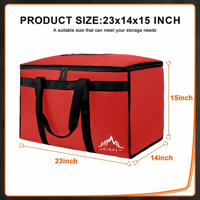 Alt view image 2 of 7 - Insulated Food Delivery Bag,XXXL-23Wx15Hx14D inches (Red) Premium Insulated Grocery BagFit for Uber Eats, Doordash, Commercial Catering TransportationHOT/COLD Food Delivery
