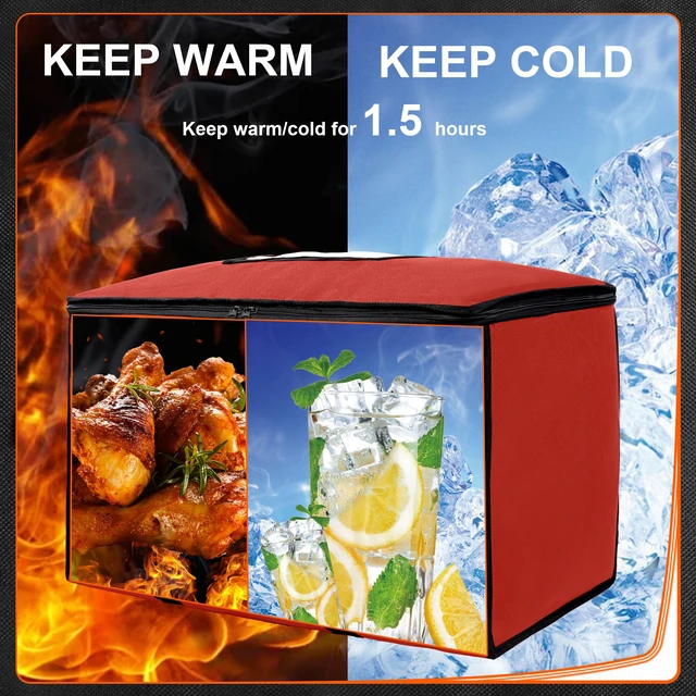 Alt view image 4 of 7 - Insulated Food Delivery Bag,XXXL-23Wx15Hx14D inches (Red) Premium Insulated Grocery BagFit for Uber Eats, Doordash, Commercial Catering TransportationHOT/COLD Food Delivery