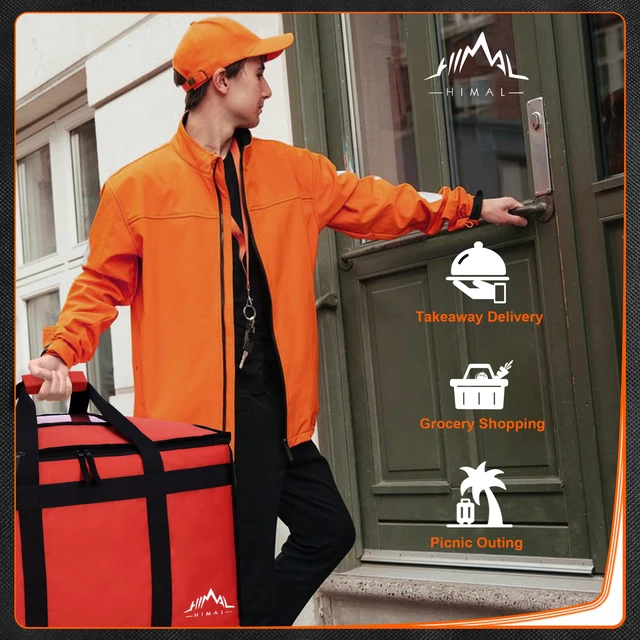 Alt view image 7 of 7 - Insulated Food Delivery Bag,XXXL-23Wx15Hx14D inches (Red) Premium Insulated Grocery BagFit for Uber Eats, Doordash, Commercial Catering TransportationHOT/COLD Food Delivery