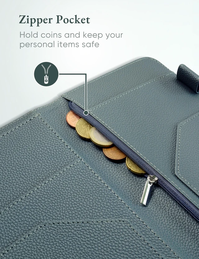 Alt view image 7 of 7 - Green Server Book with Zipper Pocket and Magnetic Closure Server Booklet Waitress Book Serving Book with Money Pocket Waitstaff Organizer Fit Server Apron Waiter Book Wallet High Volume Pocket