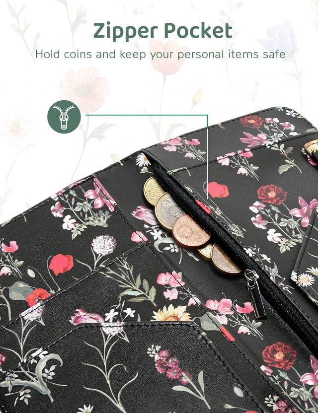 Alt view image 5 of 7 - Server Book with Zipper Pocket and Magnetic Closure Server Booklet Waitress Book Serving Book with Money Pocket Waitstaff Organizer Fit Server Apron Waiter Book Wallet High Volume Pocket
