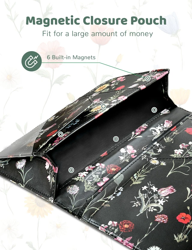 Alt view image 4 of 7 - Server Book with Zipper Pocket and Magnetic Closure Server Booklet Waitress Book Serving Book with Money Pocket Waitstaff Organizer Fit Server Apron Waiter Book Wallet High Volume Pocket