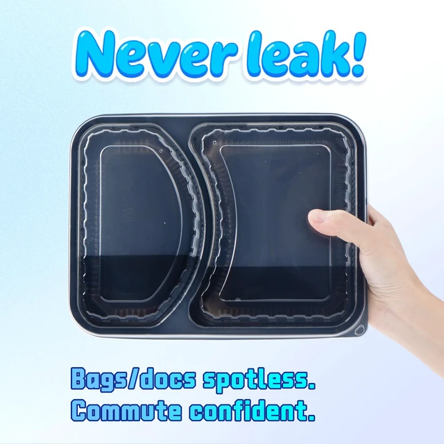 Alt view image 4 of 7 - Meal Prep Containers 40 Pack 41 oz - Shrink-Wrapped No Pre-Wash 2 Compartment Leak-Resistant Bento Box | BPA Free Shatterproof PP | Microwave Safe To-Go Food Storage for Leftovers & Parties
