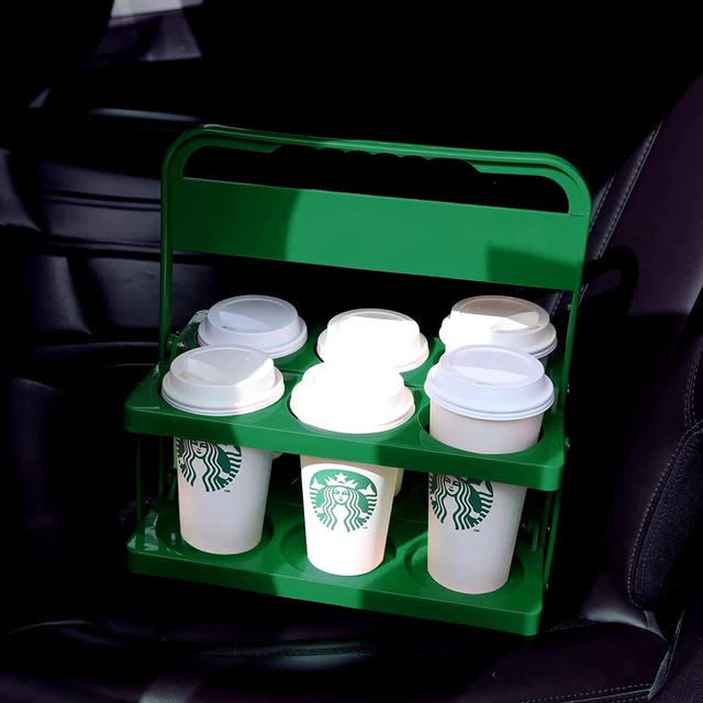 Alt view image 6 of 7 - Reusable Drink Carrier with Handle for Delivery Drivers, Portable Cup/Coffee Holder Accessories for Delivery, Foldable Drinks Caddy with Tray, Car Durable Plastic Festive Bottle, Vacation