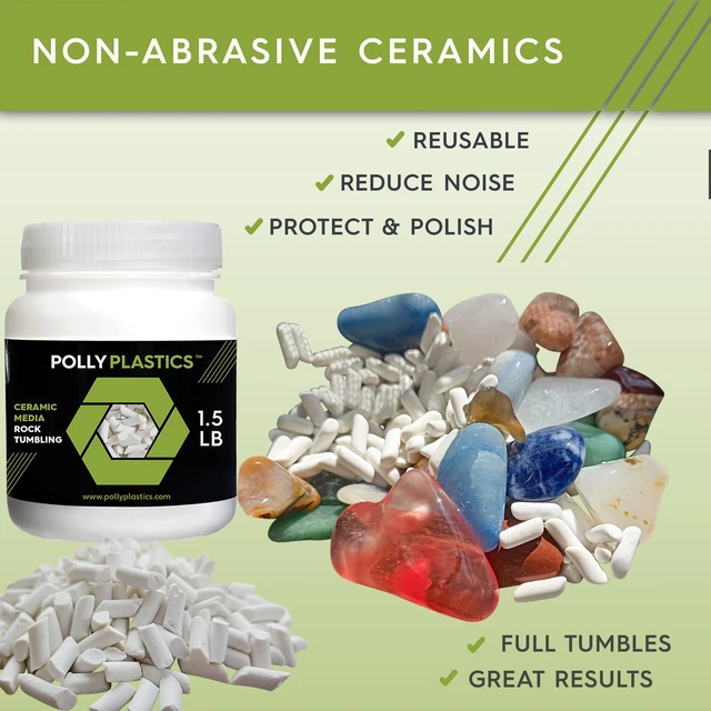 Alt view image 4 of 6 - Rock Tumbler Grit and Polish Refill & Ceramic Tumbling Filler Media - Silicone Carbide Polisher Grit - Rock Polish Supplies & Accessories