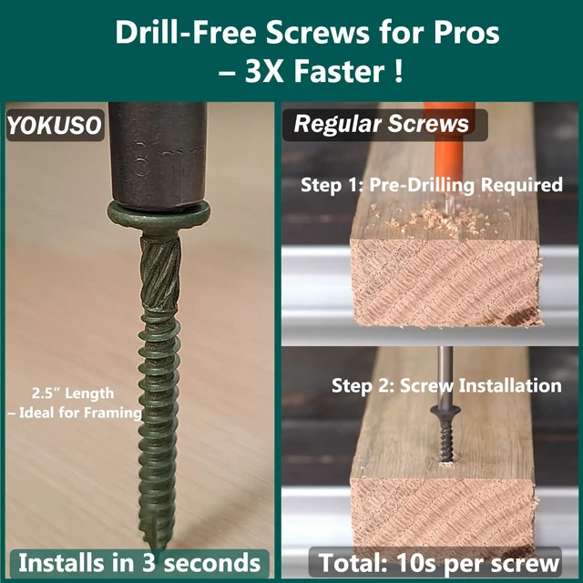 Alt view image 2 of 7 - 80PCS Timber Screws #14 x 4 Inch, Heavy Duty Self-Tapping Lag Screws 1500-Hour Tested, Corrosion-Resistant Exterior Structural Screws, Lag Bolts for Wood, Landscaping, Beams & Pole Barns