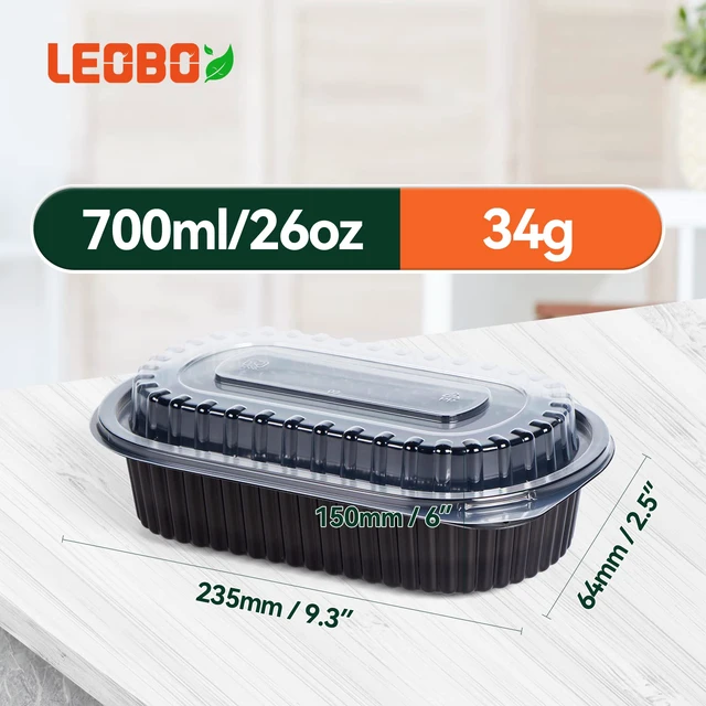 Alt view image 5 of 6 - 45 Pack 26oz Meal Prep Containers - Shrink Wrapped No Pre-Wash Leak Proof BPA-Free | Microwave & Freezer Safe | Stackable, Reusable To Go Containers for Bulk Storage, Leftover & Takeout