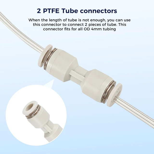 Alt view image 6 of 7 - Upgraded PTFE Tube 5M/16.4ft, Low Resistance Star-Shaped Inner with 2 Couplers 1 Tubing Cutter for Ultra Smooth Flow High Temp 260°C, for Bambu lab X1/ X1C/ P1P/ P1S/ A1/ A1 Mini FDM 3D Printer