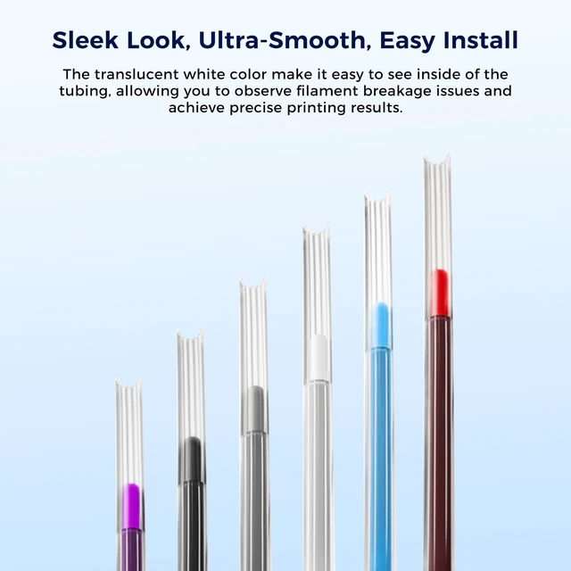 Alt view image 5 of 7 - Upgraded PTFE Tube 5M/16.4ft, Low Resistance Star-Shaped Inner with 2 Couplers 1 Tubing Cutter for Ultra Smooth Flow High Temp 260°C, for Bambu lab X1/ X1C/ P1P/ P1S/ A1/ A1 Mini FDM 3D Printer