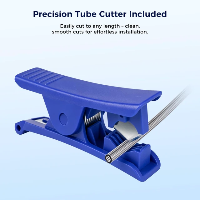 Alt view image 7 of 7 - Upgraded PTFE Tube 5M/16.4ft, Low Resistance Star-Shaped Inner with 2 Couplers 1 Tubing Cutter for Ultra Smooth Flow High Temp 260°C, for Bambu lab X1/ X1C/ P1P/ P1S/ A1/ A1 Mini FDM 3D Printer