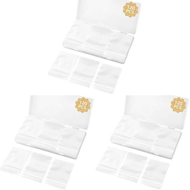Main image of 120 PCS Small Plastic Bags for Jewelry, 2" x 2.76" Resealable Clear Poly Baggies, 2.4 Mil Mini Zip Bags for Small Business, Storage, Gifts, Candy, Screws (Pack of 3)