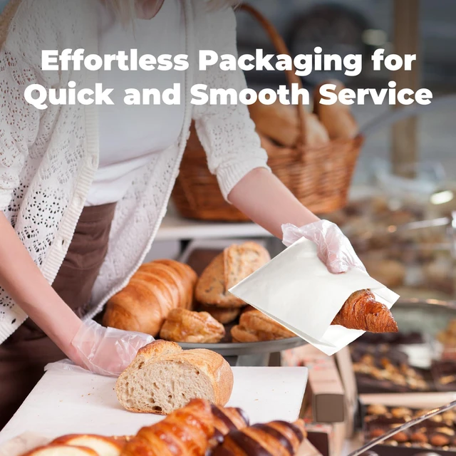 Alt view image 6 of 7 - 200 Pack Paper Sandwich Bags Sealable 7 x 6, White Greaseproof Snack Bag, Food Grade Pastry Bag, Recyclable Small Paper Bags, Cookie Sleeves, Food Packaging for Bakery, Donut