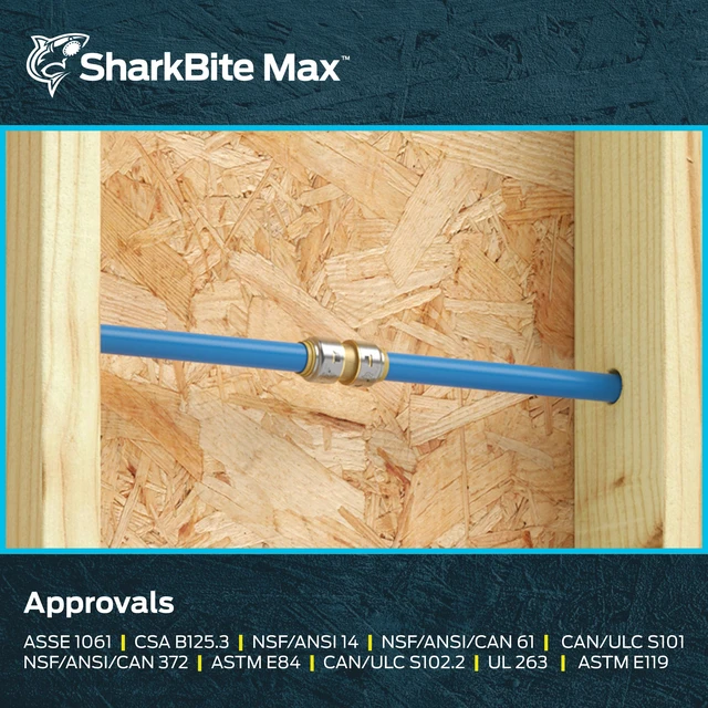 Alt view image 6 of 6 - Max 1 Inch Coupling, Push to Connect Brass Plumbing Fitting, PEX Pipe, Copper, CPVC, PE-RT, HDPE, UR020A