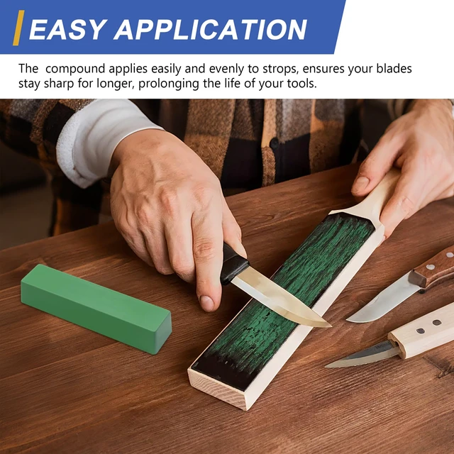 Alt view image 4 of 6 - 12 Oz.Stropping Compound Fine Green Buffing Polishing Compound, Leather Strop Compound Honing Compound for Knife Polishing-3Pack
