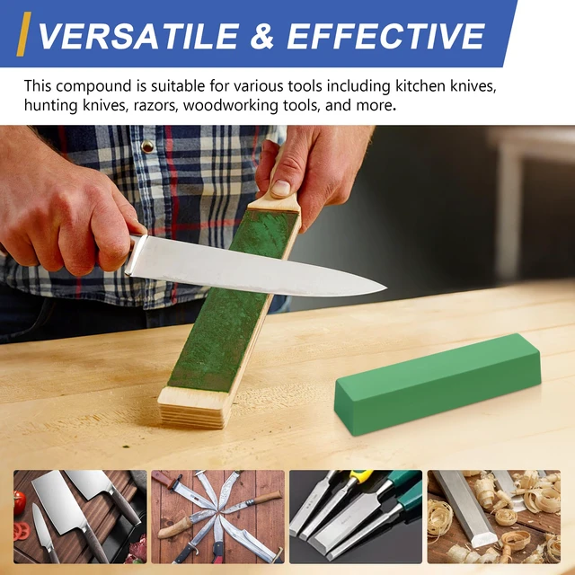 Alt view image 5 of 6 - 12 Oz.Stropping Compound Fine Green Buffing Polishing Compound, Leather Strop Compound Honing Compound for Knife Polishing-3Pack