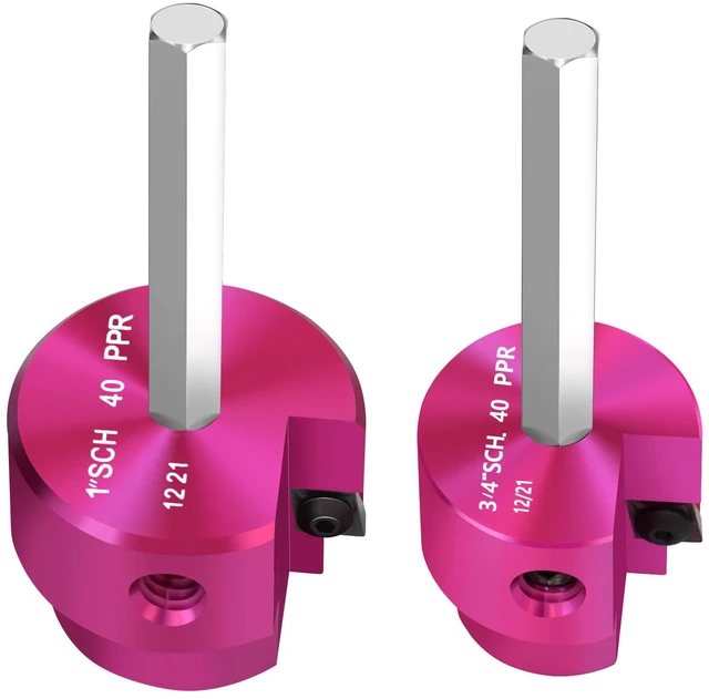 Main image of PVC Pipe Reamer 3/4 Inch & 1 Inch PVC Fitting Saver ABS Socket Saver Plastic Pipe Fitting Reamer for Plumbing Sch.40 CPVC ABS Socket Hub with 1/4-Inch Hex Shaft,Fit 1/2" Drills