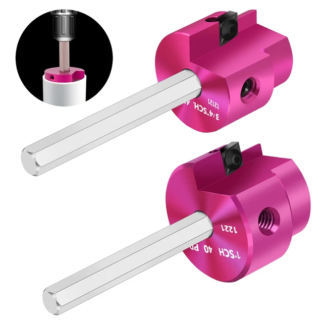 Alt view image 3 of 7 - PVC Pipe Reamer 3/4 Inch & 1 Inch PVC Fitting Saver ABS Socket Saver Plastic Pipe Fitting Reamer for Plumbing Sch.40 CPVC ABS Socket Hub with 1/4-Inch Hex Shaft,Fit 1/2" Drills