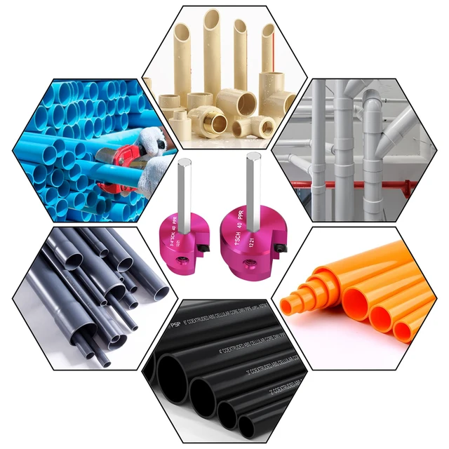 Alt view image 6 of 7 - PVC Pipe Reamer 3/4 Inch & 1 Inch PVC Fitting Saver ABS Socket Saver Plastic Pipe Fitting Reamer for Plumbing Sch.40 CPVC ABS Socket Hub with 1/4-Inch Hex Shaft,Fit 1/2" Drills