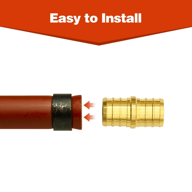 Alt view image 4 of 7 - 25 Pack 3/4" PEX Fittings, PEX Brass Straight Coupling Fittings for PEX Tubing Pipe