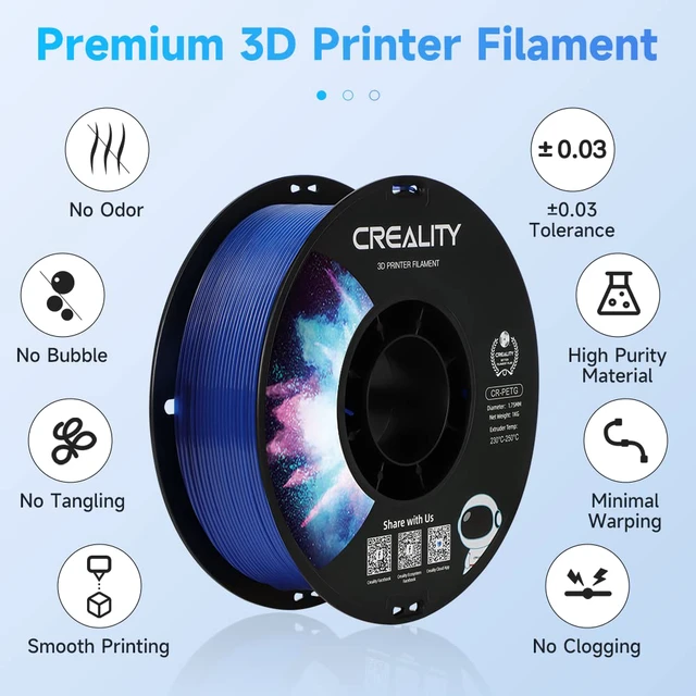 Alt view image 2 of 7 - PETG Filament 1.75mm Transparent Blue PETG Filament 1.75mm, No-Tangling, Strong Bonding, Overhang Performance Dimensional Accuracy +/-0.02mm 1KG