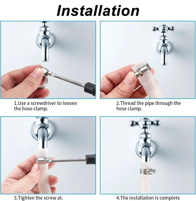 Alt view image 5 of 7 - 40 Pcs Hose Clamps Stainless Steel, 6-51mm Adjustable Worm Gear Pipe Clamps Fuel Line Hose Clips Heavy Duty for Plumbing, Dishwasher, Automotive, Washing Machine, Mechanical