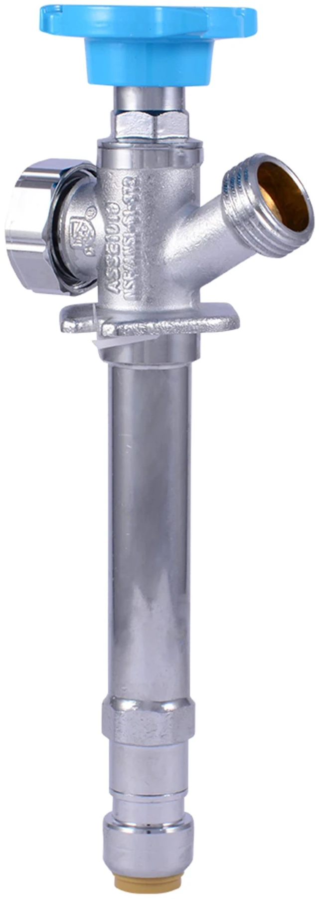 Main image of 4 Inch Frost Free Sillcock, 1/2 x 3/4 Inch MHT, Push to Connect Brass Plumbing Fitting, PEX Pipe, Copper, CPVC, PE-RT, HDPE, 25743LF