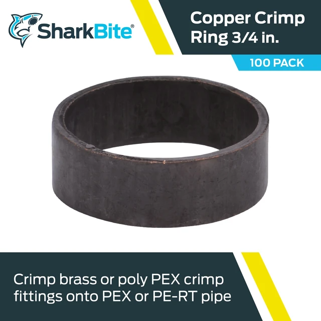 Alt view image 2 of 5 - 3/4 Inch Copper Crimp Rings, Pack of 100, PEX Pipe, PE-RT, 23103CP100
