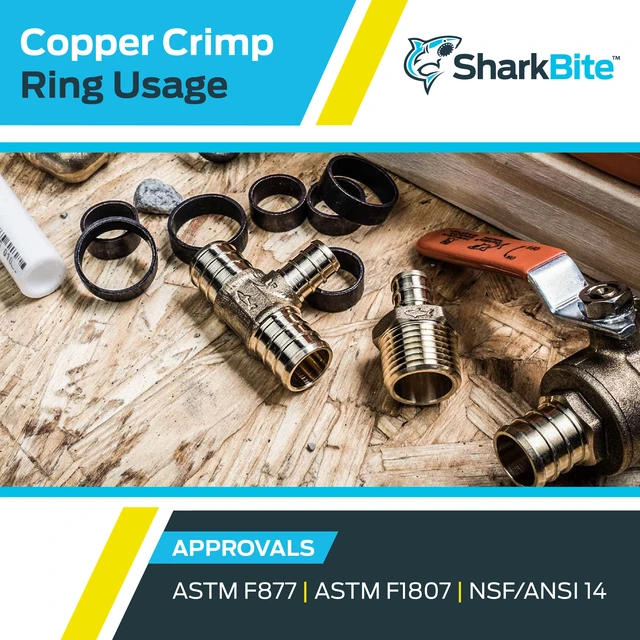 Alt view image 5 of 6 - 1/2 Inch Copper Crimp Rings, Pack of 100, PEX Pipe, PE-RT, 23102CP100