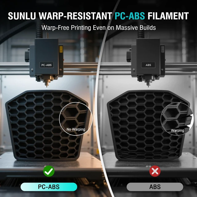 Alt view image 6 of 7 - PC-ABS Hybrid 3D Filament 1.75mm,1KG (Black) High-Strength, Industrial-Grade Material, Paintable & Plate-Ready Finish, Heat-Resistant Spool,Fits Most FDM Printers