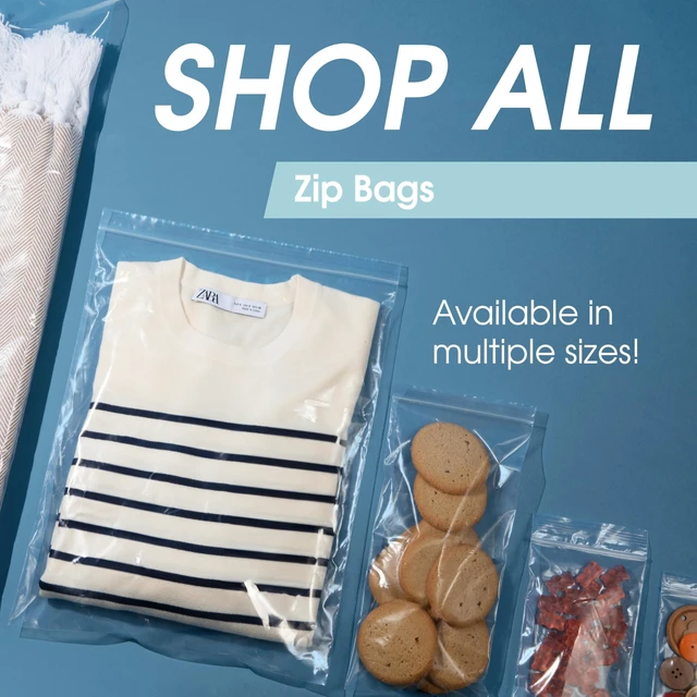 Alt view image 6 of 6 - 18" X 24" 5 Gallon Reclosable Zip Plastic Poly Bags (100 Count) - 2 Mil Clear Food Safe Zipper Bags for Packaging, Shipping, and Storage - Resealable Lock Seal Zipper Closure