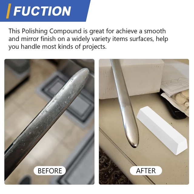 Alt view image 4 of 6 - Buffing Polishing Cutting Compounds 1 lbs. Polishing Rouge Bars for Buffing polishing Wheel- White Medium - 1 Pack