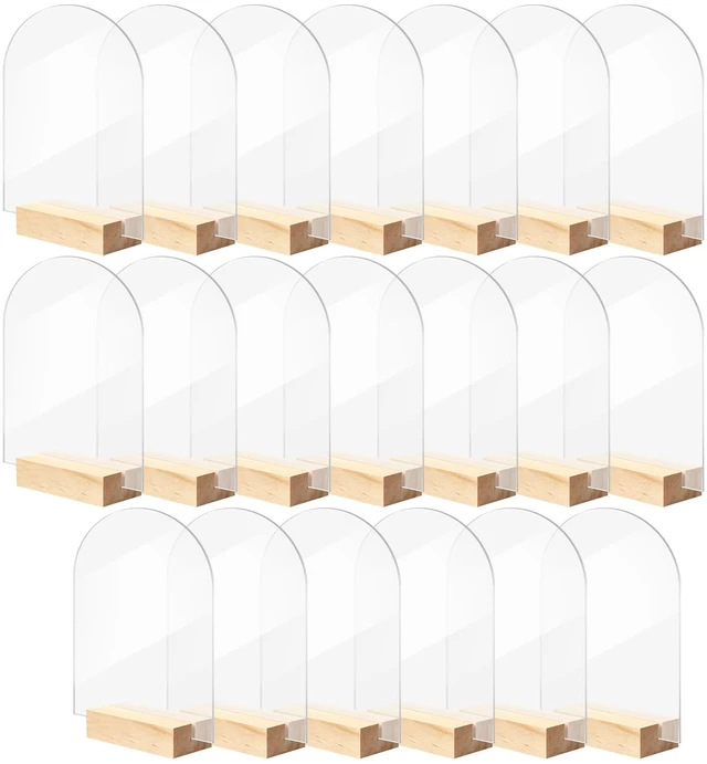 Main image of 20 Pack 4x6 Inch Blank Clear Arch Acrylic Sign with Wooden Stands, Arched Round Top Acrylic Sheet, DIY Acrylic Arch Table Numbers for DIY Name Card Gifts Event Party Sign Decoration