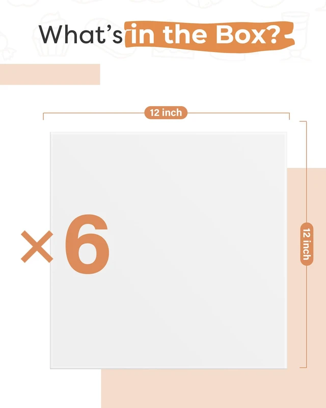 Alt view image 6 of 6 - Cake Boards 12 Inch Square Cake Drums Base para Pastel, 6 Pack Disposable, 1/2 Inch Thick, Sturdy Corrugated Cardboard Base, Smooth & Grease-resistant Surface, White, for Multi-tiered Cake
