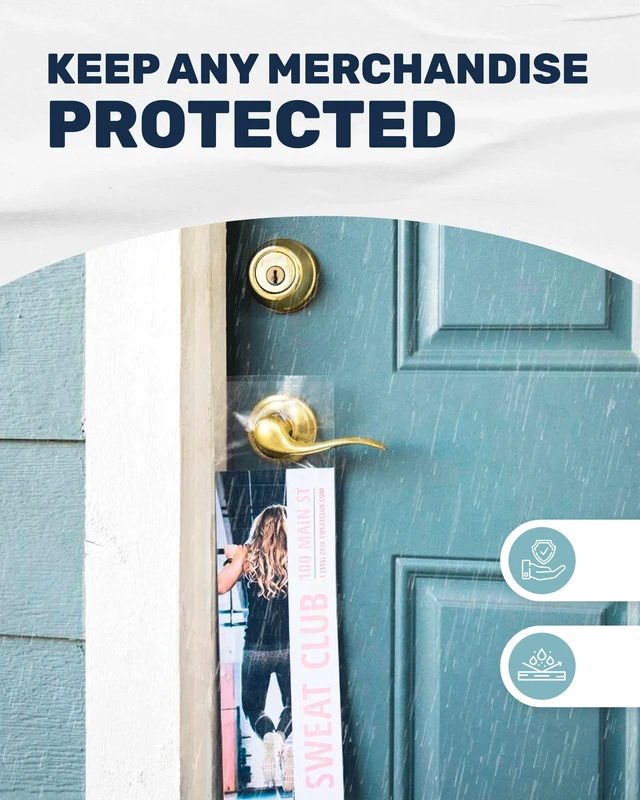 Alt view image 6 of 7 - Plastic Door Hanger Bags 500 Pack - 6 x 12 In, Clear Door Hanger Bags 12 Tall Flyer Bags, 1.5 mil Thick, Moisture & Tear Resistant, Easy Fill, Fits Brochures, Invitations, Samples & Postcards
