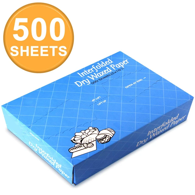 Alt view image 7 of 7 - 500 Sheets 15 x 10.75 Dry Wax Paper Sheets for Food, Greaseproof Sandwich Wrapping, Interfolded Deli Wax Paper for Fries, Burgers, Food Basket, Made in USA